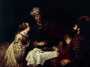 Jan victors Esther accuses Haman before Ahasveros oil painting